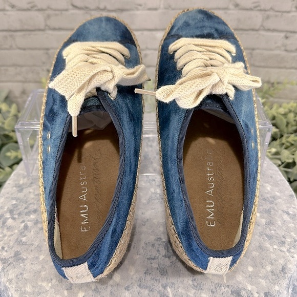 EMU Australia Blue Tie Dye Denim Lace-up Espadrille Sneakers WMS 9M💙EUC💙 - Picture 7 of 9